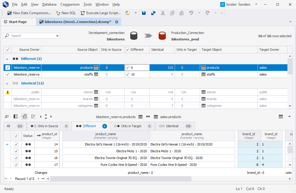 dbForge Data Compare for PostgreSQL