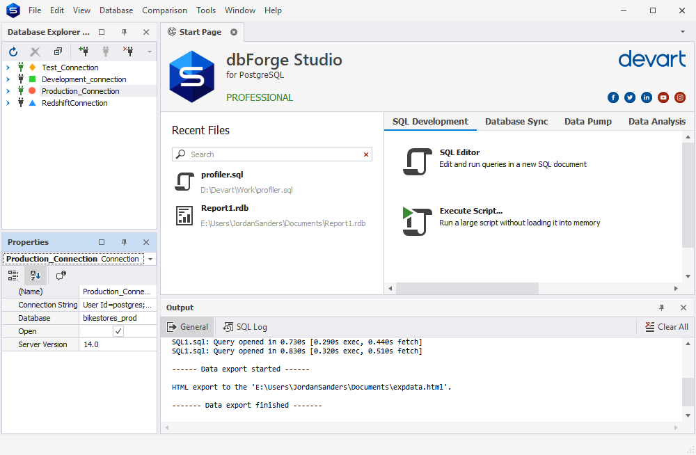 PostgreSQL management software - dbForge Studio