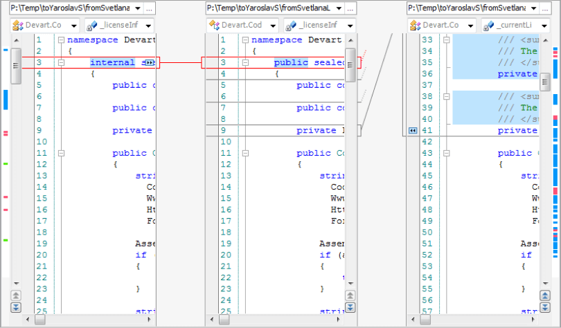Three-Way Comparison and Automatic Merging